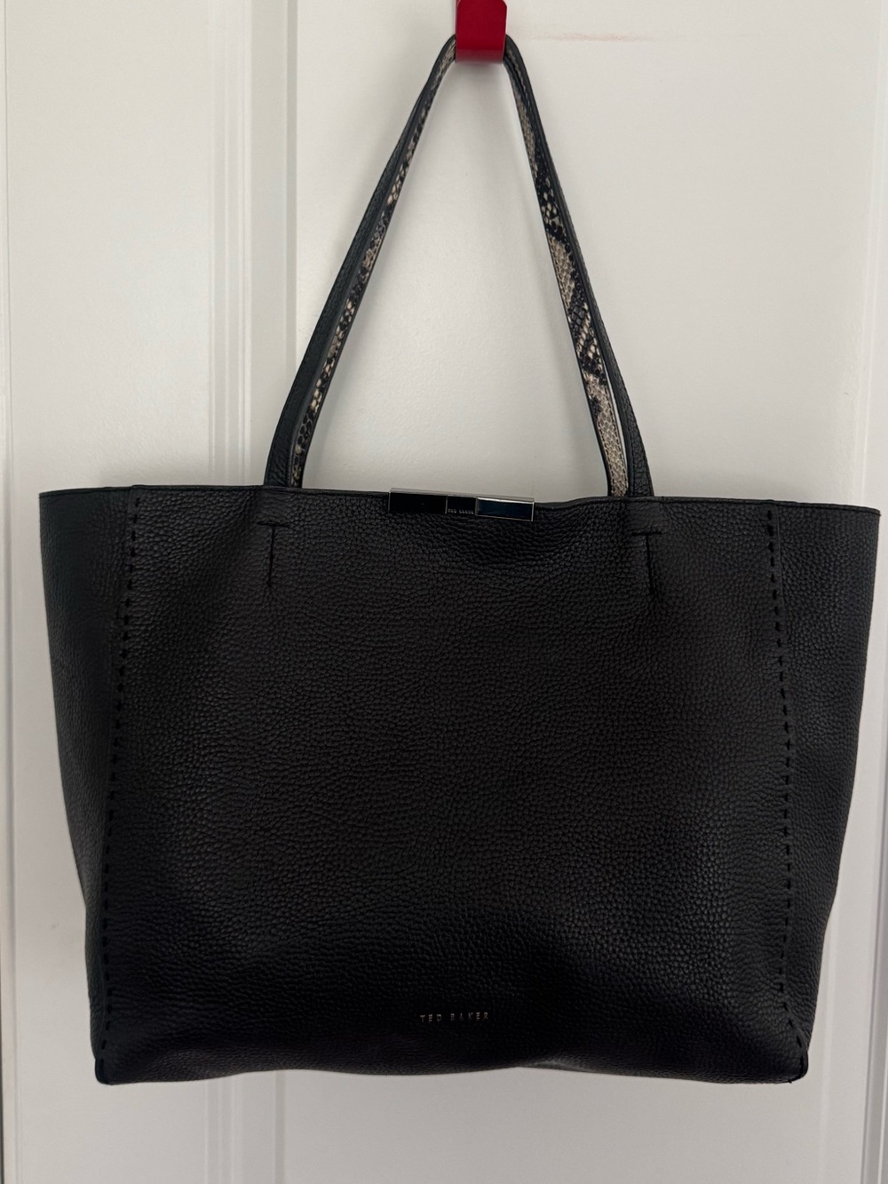 Ted Baker Black Clarkia Soft Grain Tote